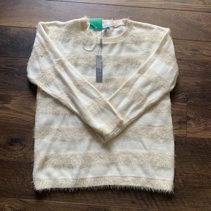 Joseph A. Cream striped sweater NWT